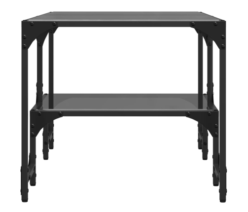 Mesa de centro superficie de vidrio acero negra 98,5x50x45 cm