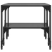 Mesa de centro superficie de vidrio acero negra 98,5x50x45 cm