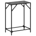 Mesa consola con superficie de vidrio negro acero 60x35x81 cm