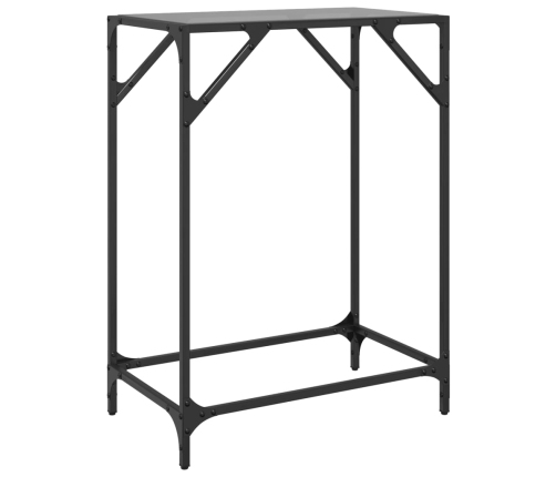 Mesa consola con superficie de vidrio negro acero 60x35x81 cm