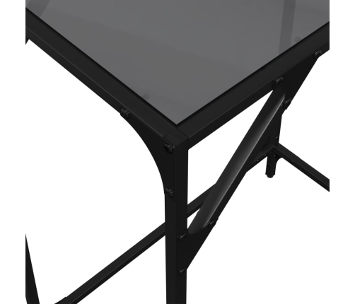 Mesa consola con superficie de vidrio negro acero 60x35x81 cm