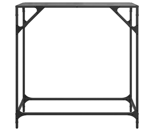 Mesa consola con superficie de vidrio negro acero 80x35x81 cm