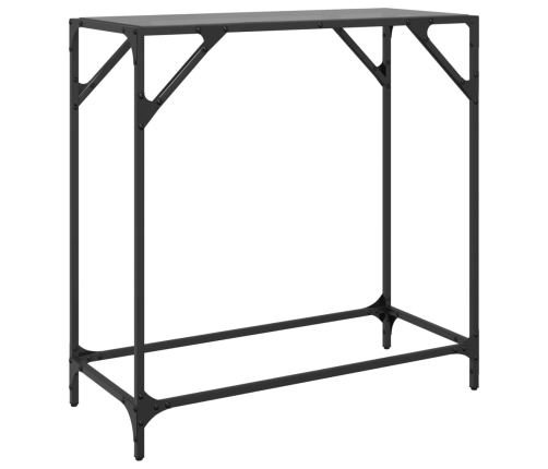 Mesa consola con superficie de vidrio negro acero 80x35x81 cm