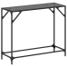 Mesa consola con superficie de vidrio negro acero 98x35x81 cm