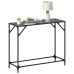 Mesa consola con superficie de vidrio negro acero 98x35x81 cm