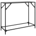 Mesa consola con superficie de vidrio negro acero 98x35x81 cm