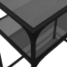 Mesa consola con superficie de vidrio negro acero 60x35x81 cm