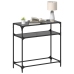 Mesa consola con superficie de vidrio negro acero 80x35x81 cm