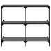 Mesa consola con superficie de vidrio negro acero 98x30x81 cm