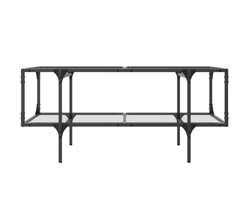 Mesa de centro superficie de vidrio acero 98,5x50x45 cm