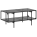 Mesa de centro superficie de vidrio acero negra 98,5x50x45 cm