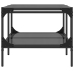 Mesa de centro superficie de vidrio acero negra 98,5x50x45 cm