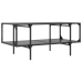 Mesa de centro superficie de vidrio acero negra 98,5x50x45 cm