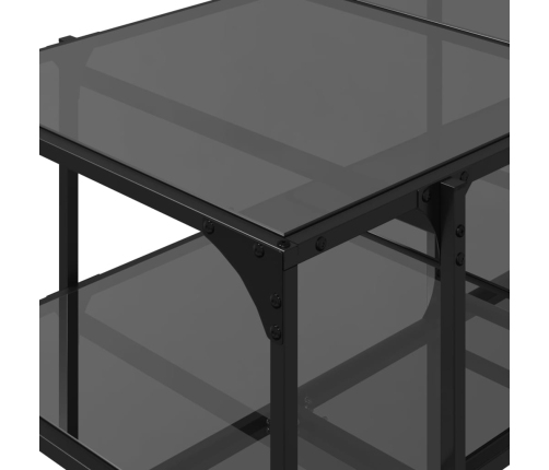 Mesa de centro superficie de vidrio acero negra 98,5x50x45 cm