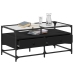 vidaXL Mesa de centro superficie de vidrio acero negro 98,5x50x45 cm