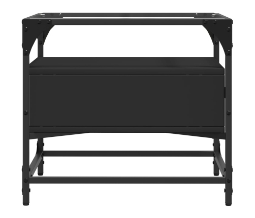 Mesa de centro superficie de vidrio acero negro 50x50x45 cm