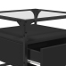 Mesa de centro superficie de vidrio acero negro 50x50x45 cm