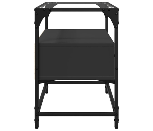 Mueble TV tablero cristal madera ingeniería negro 60x35x51 cm