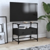 Mueble TV tablero cristal madera ingeniería negro 60x35x51 cm