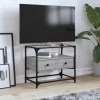 Mueble TV cristal y madera ingeniería gris Sonoma 60x35x51 cm