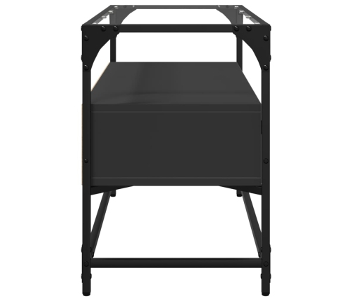 vidaXL Mueble TV cristal y madera ingeniería negro 80x35x51 cm