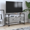 Mueble TV cristal y madera ingeniería gris Sonoma 80x35x51 cm