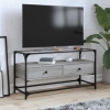 vidaXL Mueble TV cristal y madera ingeniería gris Sonoma 98x35x51 cm