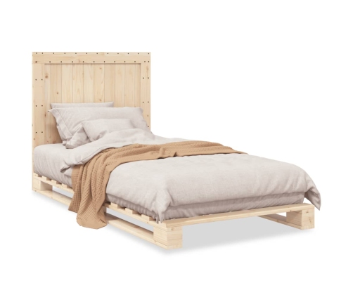 Estructura de cama con cabecero madera maciza pino 100x200 cm