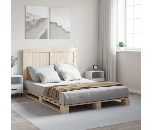 Estructura de cama con cabecero madera maciza pino 160x200 cm