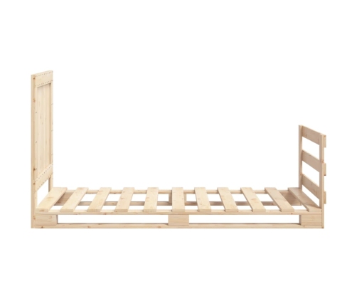 Estructura de cama con cabecero madera maciza de pino 90x200 cm