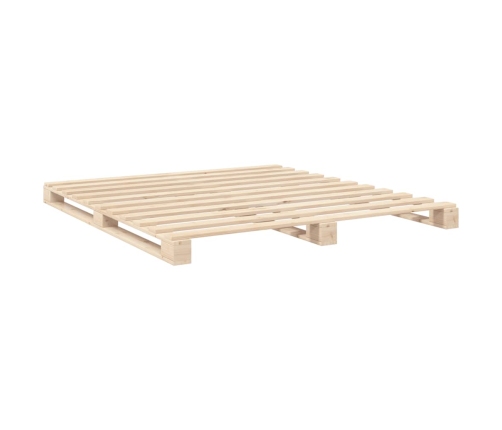 Estructura de cama con cabecero madera maciza de pino 200x200cm