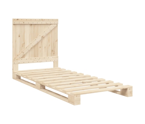 Estructura de cama con cabecero madera maciza de pino 90x200 cm