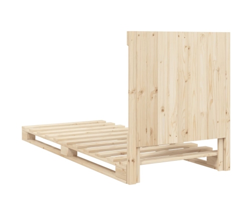 Estructura de cama con cabecero madera maciza de pino 90x200 cm