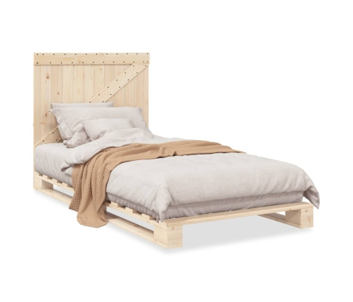 Estructura de cama con cabecero madera maciza pino 100x200 cm