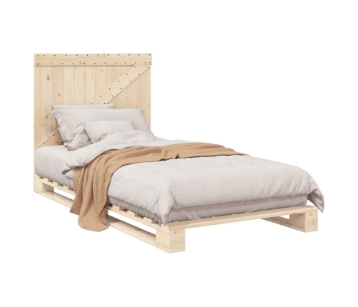 Estructura de cama con cabecero madera maciza pino 100x200 cm