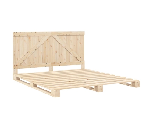 Estructura de cama con cabecero madera maciza pino 180x200 cm
