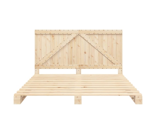 Estructura de cama con cabecero madera maciza de pino 200x200cm
