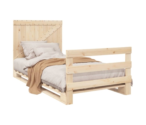 Estructura de cama con cabecero madera maciza pino 100x200 cm