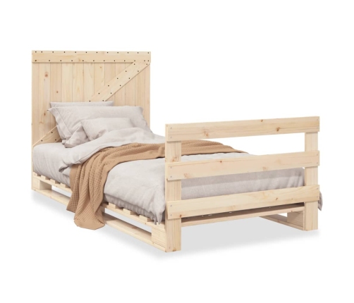 Estructura de cama con cabecero madera maciza pino 100x200 cm