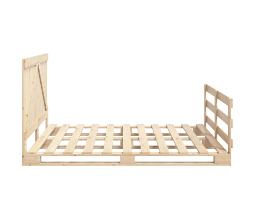 Estructura de cama con cabecero madera maciza de pino 200x200cm