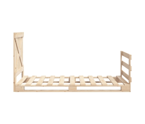 Estructura de cama con cabecero madera maciza de pino 90x200 cm