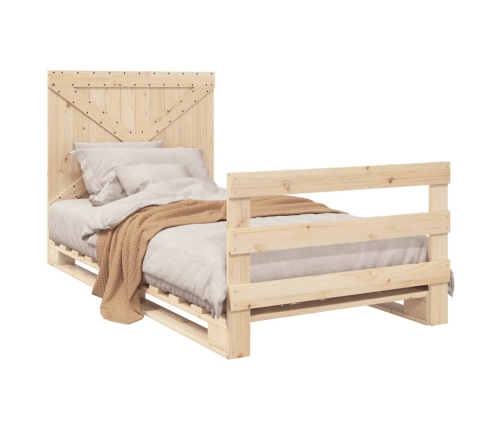 Estructura de cama con cabecero madera maciza pino 100x200 cm