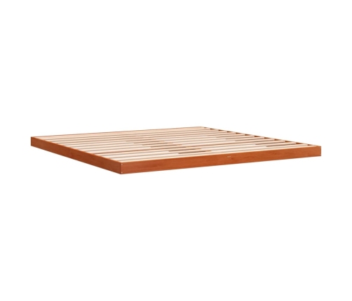 Cama sin colchón madera maciza de pino marrón cera 200x200 cm