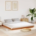 Cama sin colchón madera maciza de pino marrón cera 180x200 cm
