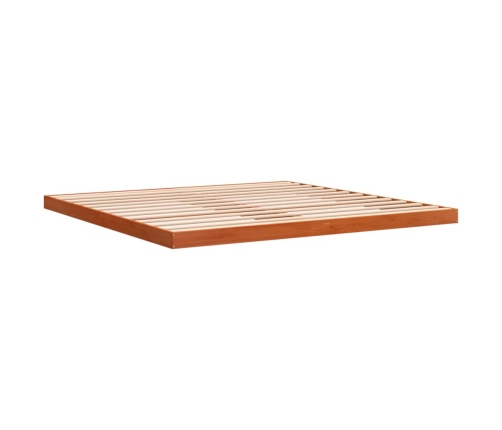 Cama sin colchón madera maciza de pino marrón cera 180x200 cm