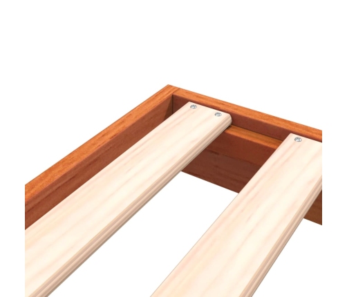 Cama sin colchón madera maciza de pino marrón cera 180x200 cm