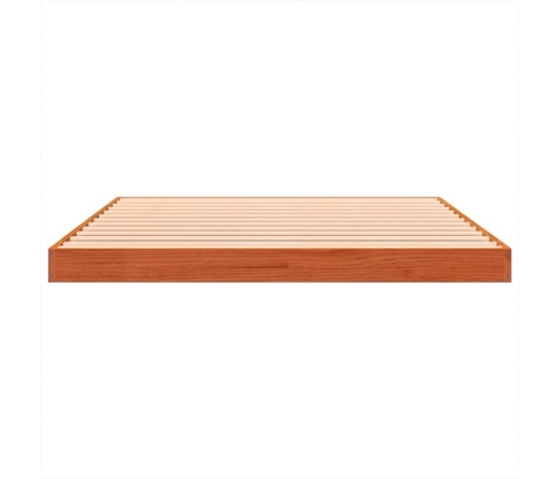 Cama sin colchón madera maciza de pino marrón cera 120x200 cm