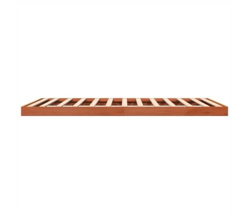 Cama sin colchón madera maciza de pino marrón cera 120x200 cm