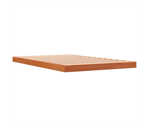 Cama sin colchón madera maciza de pino marrón cera 120x200 cm
