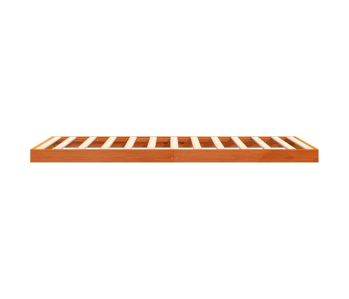 Estructura de cama madera maciza de pino marrón cera 90x200 cm